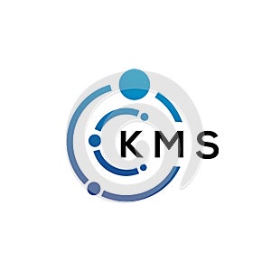 KMS letter technology logo design on white background. KMS creative initials letter IT logo concept. KMS letter design photo
