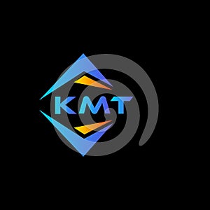 KMT abstract technology logo design on Black background. KMT creative initials letter logo concept