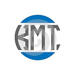 KMT letter logo design on white background. KMT creative initials circle logo concept. KMT letter design