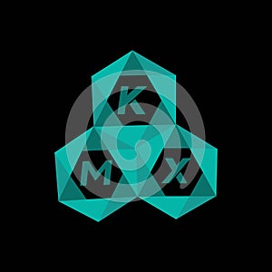 KMX creative minimalist letter logo. KMX unique vector initials alphabet letter logo design