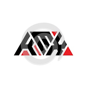 KMX triangle letter logo design with triangle shape. KMX triangle logo design monogram. KMX triangle vector logo template with red