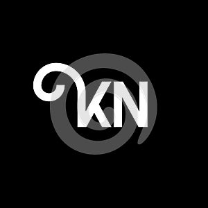 KN letter logo design on black background. KN creative initials letter logo concept. kn letter design. KN white letter design on photo