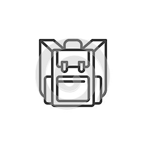 Knapsack, backpack line icon