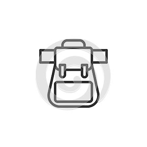 Knapsack, backpack line icon