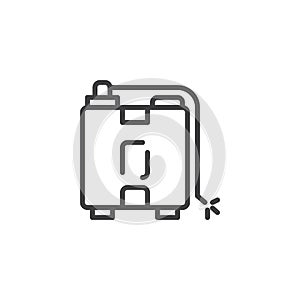 Knapsack sprayer line icon