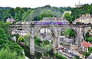 Harrogate Knaresborough River Bridge Train Crossing Victorian Town