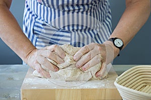 Kneading bread dough