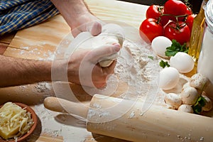 Kneading a dough