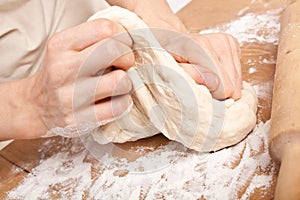 Kneading dough photo