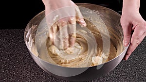 Kneading Dough For Easter Cake