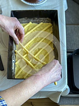 Kneading and shaping the dough for Easter mazurek