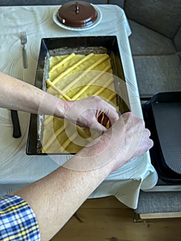 Kneading and shaping the dough for Easter mazurek, i.e.