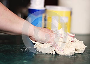 Kneading Tortilla Dough