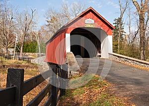 Knechts Covered Bridge seen from Bucks County Pennsylvania