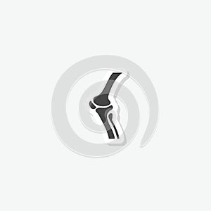 Knee bone icon sticker isolated on gray background