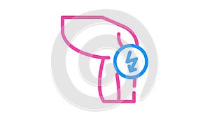 knee cutting ache color icon animation