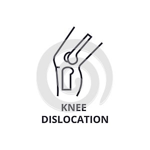 Knee dislocation thin line icon, sign, symbol, illustation, linear concept, vector