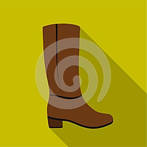 Knee high boots icon in flat style isolated on white background. Shoes symbol stock vector illustration.