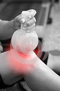 Knee injury in humans .knee pain,joint pains people medical, mono tone highlight at knee