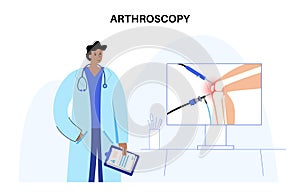 Knee joint arthroscopy photo
