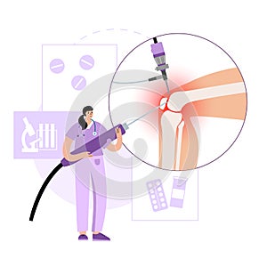 Knee joint arthroscopy photo