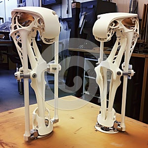 knee joint model for leg amputees,Modern knee and hip prosthesis,AI generated