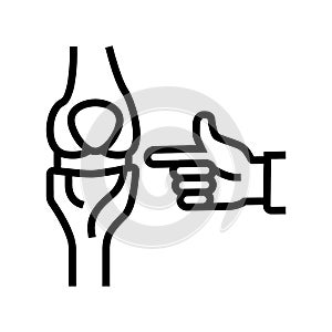 knee-joint radiology line icon vector illustration flat