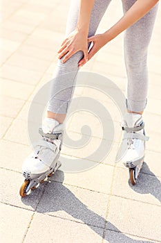 Knee pain while roller blading photo