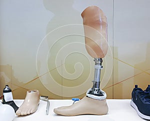 Knee Prosthesis Below of disabled human