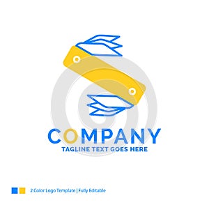 knife, army, camping, swiss, pocket Blue Yellow Business Logo te