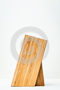 Knife block bamboo isolated single one no knives on it photo