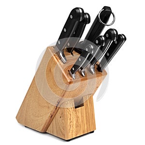 Knife Block Isolated on White