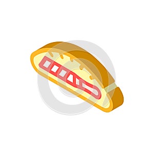 Knife in bread isometric icon vector illustration