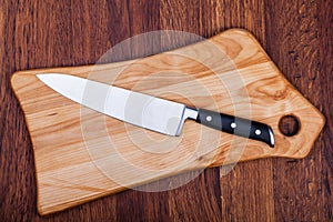 Knife on cutting board