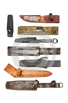 Knife and dagger sheaths made of leather, textile or plastic photo