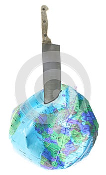 Knife destroying Planet Earth