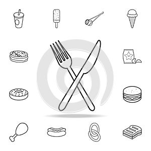 knife and folk line icon. Detailed set of fast food icons. Premium quality graphic design. One of the collection icons for website