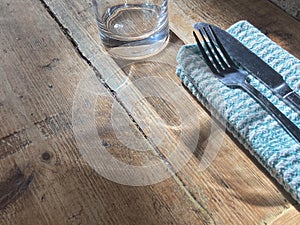 Knife and fork background copy space for dinner lunch or restaurant