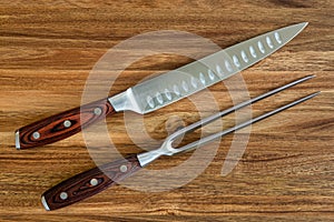 Knife and fork carving set