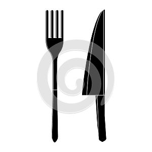 Knife and fork icon, simple style