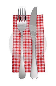 Knife, fork, napkin