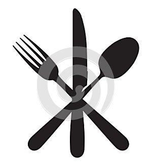 Knife, fork and spoon