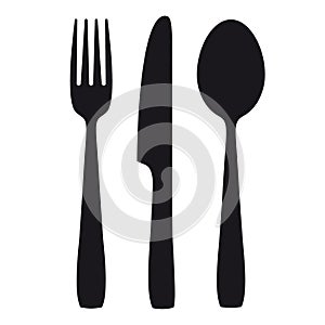 Knife Fork Spoon Black Shapes