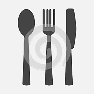 Knife, fork, spoon. Cutlery. Table setting. Vector icon illustration