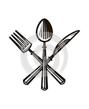 Knife, fork and spoon