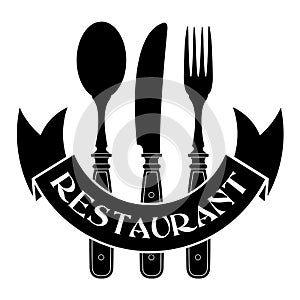 Knife, fork and spoon / Restaurant Seal