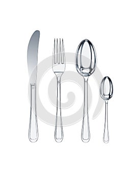 Knife, fork, spoon, tea-spoon