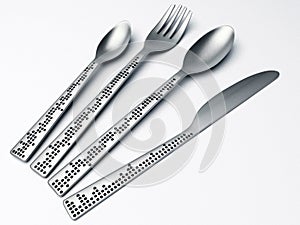 Knife, fork, spoon, teaspoon