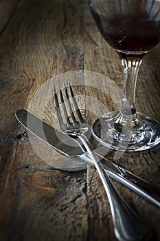 Knife and fork still life