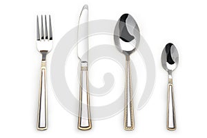 Knife,fork and two spoons